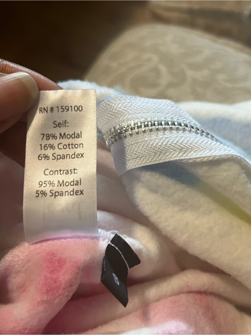 Tie-Dye Hooded Jumpsuit in White with Neon Accents - Picture 6 of 7